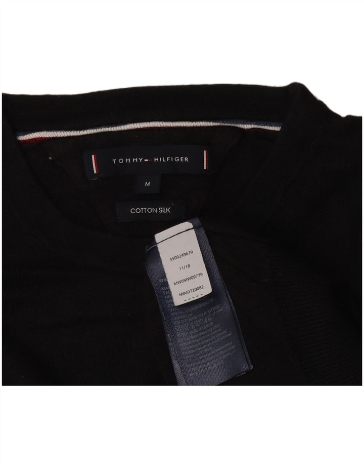 Tommy Hilfiger Mens Crew Neck Jumper Sweater Medium Black Cotton