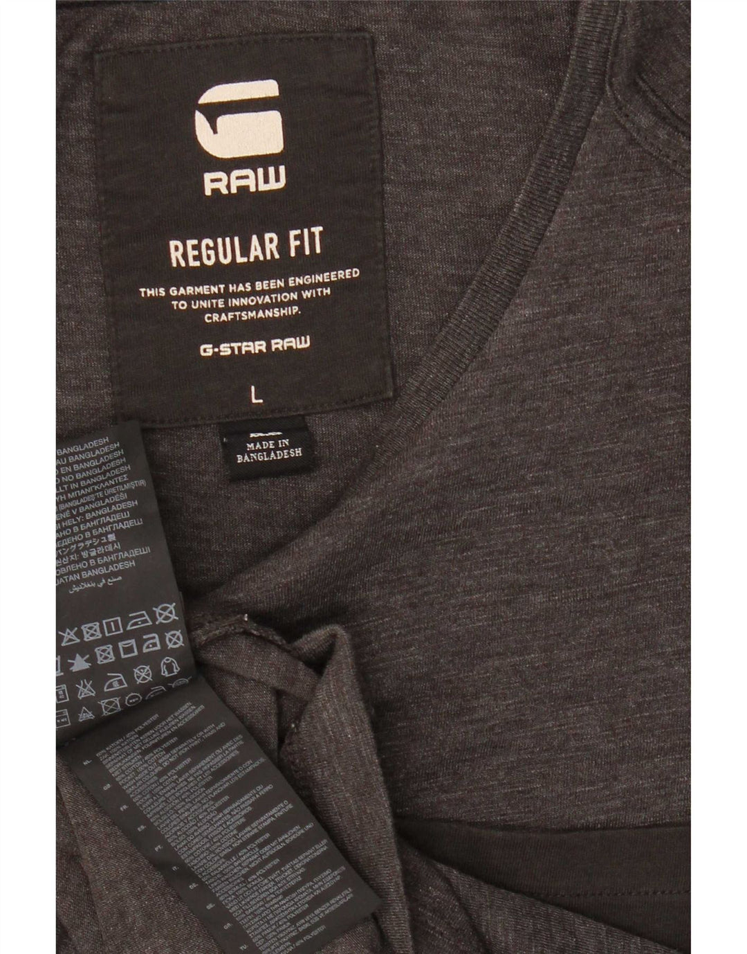 G-Star Mens Regular Fit T-Shirt Top Large Grey Cotton