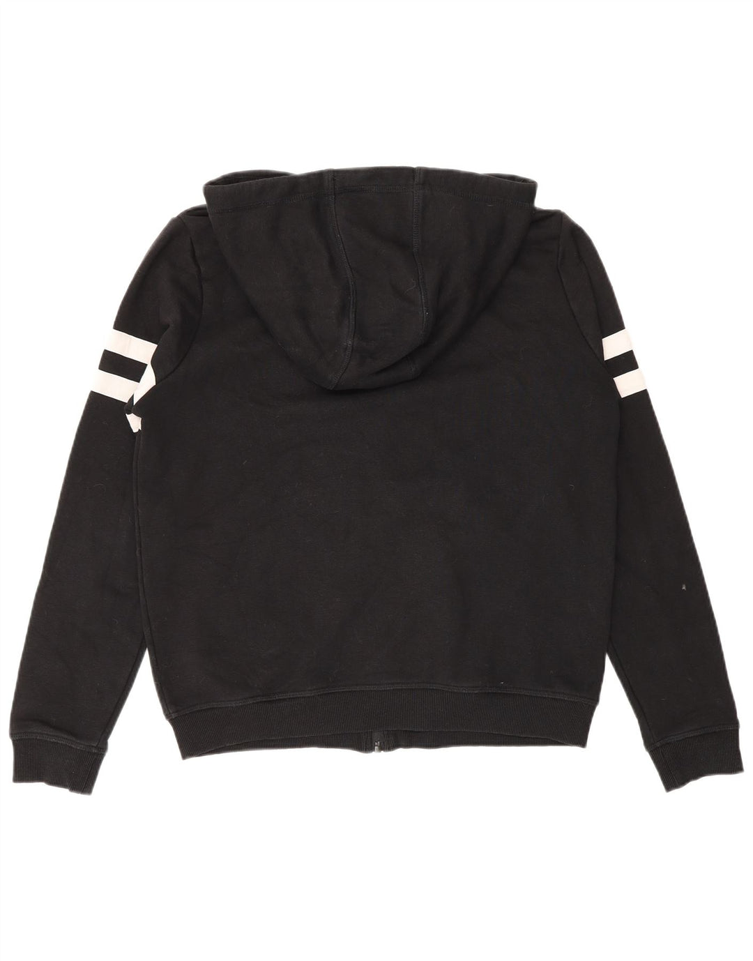 Ellesse Womens Oversized Zip Hoodie Sweater UK 10 Small Black Striped