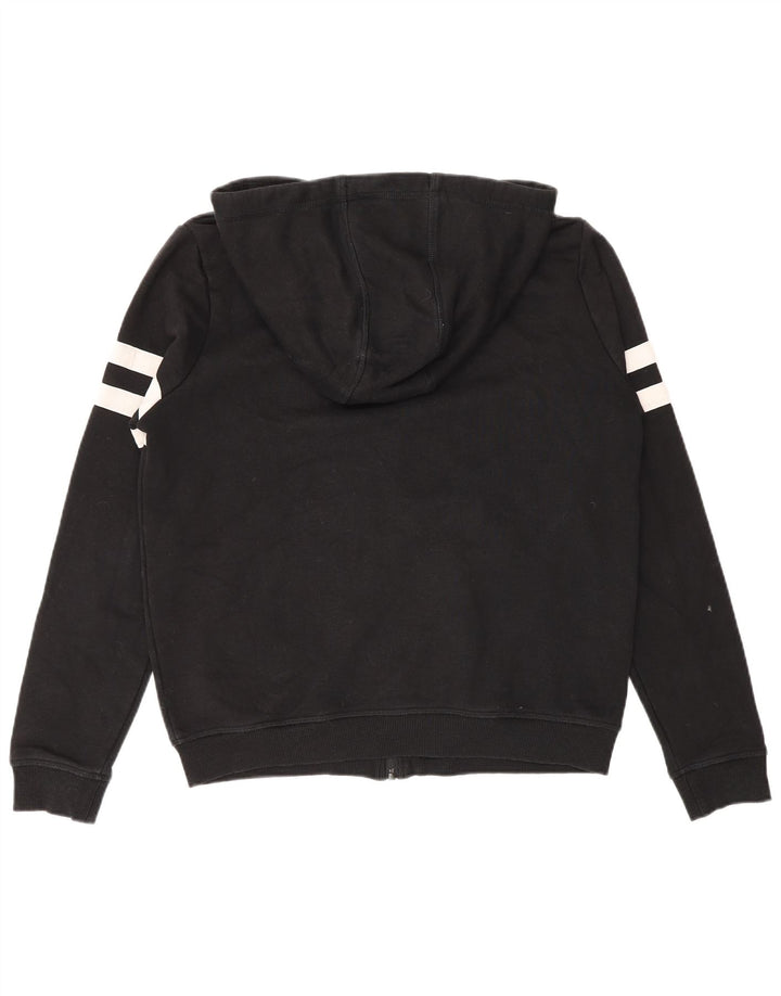 Ellesse Womens Oversized Zip Hoodie Sweater UK 10 Small Black Striped