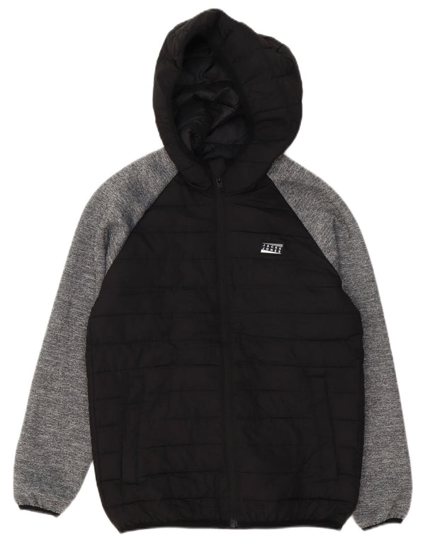 Jack & Jones Boys Hooded Padded Jacket 11-12 Years Black Colourblock