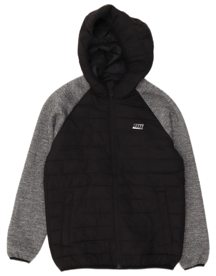 Jack & Jones Boys Hooded Padded Jacket 11-12 Years Black Colourblock