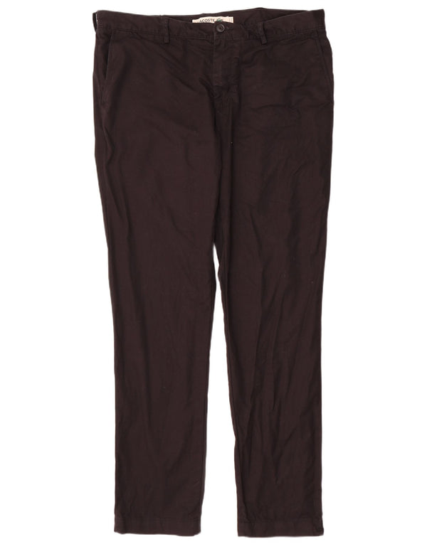 Lacoste Mens Slim Chino Trousers Size 48 XL W38 L34 Black Cotton
