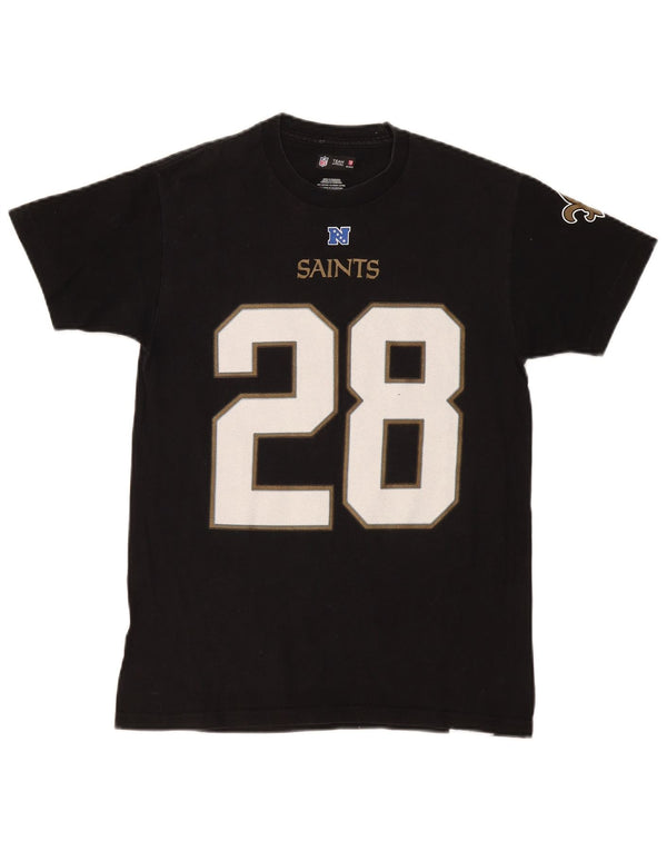 NFL TEAM APPAREL Womens Graphic T-Shirt Top UK 10 Small Black Cotton