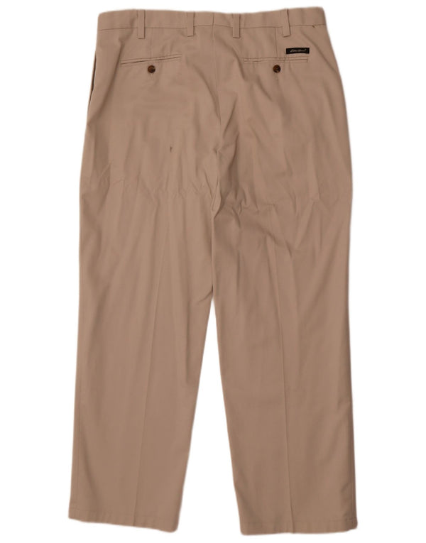 Eddie Bauer Mens Ruston Fit Relaxed Fit Chino Trousers W38 L30 Beige Cotton
