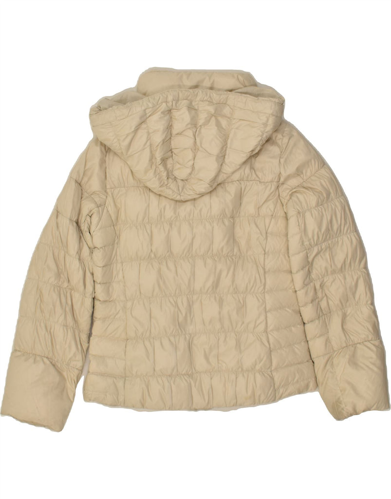 MAX MARA Womens Loose Fit Hooded Padded Jacket UK 6 XS Beige Polyamide | Vintage Max Mara | Thrift | Second-Hand Max Mara | Used Clothing | Messina Hembry 