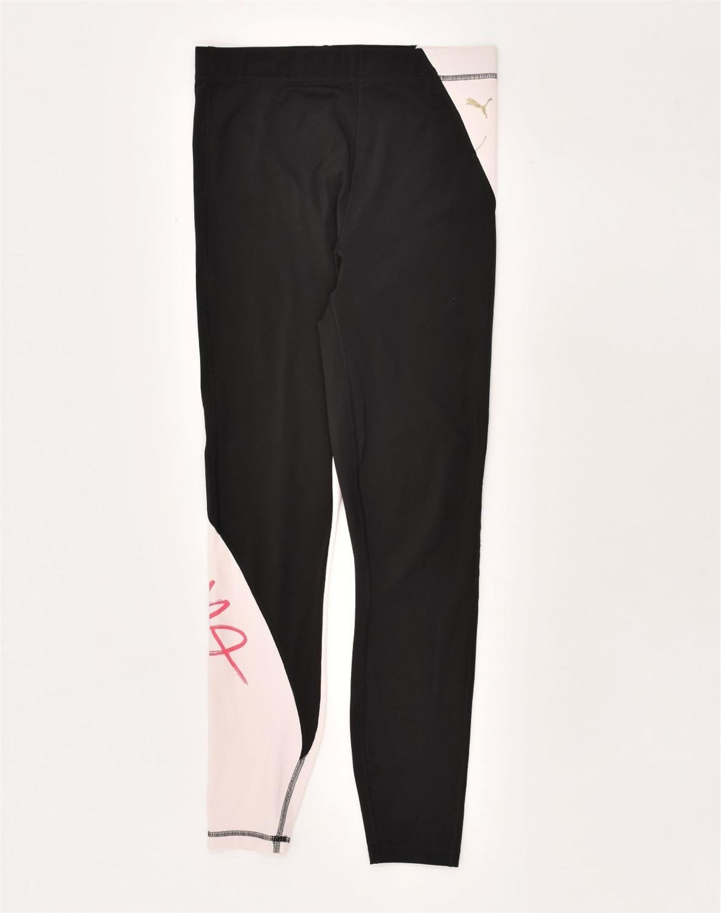 PUMA Womens Leggings UK 10 Small Black Colourblock, Vintage & Second-Hand  Clothing Online