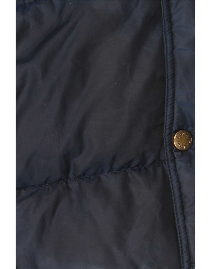 Sergio Tacchini Mens Hooded Padded Jacket UK 40 Large Navy Blue Polyamide