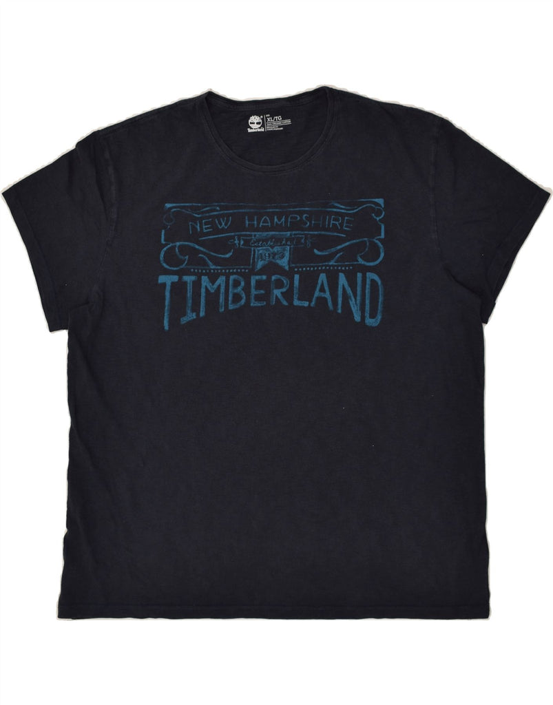 TIMBERLAND Mens Tall Graphic T-Shirt Top XL Navy Blue Cotton | Vintage Timberland | Thrift | Second-Hand Timberland | Used Clothing | Messina Hembry 