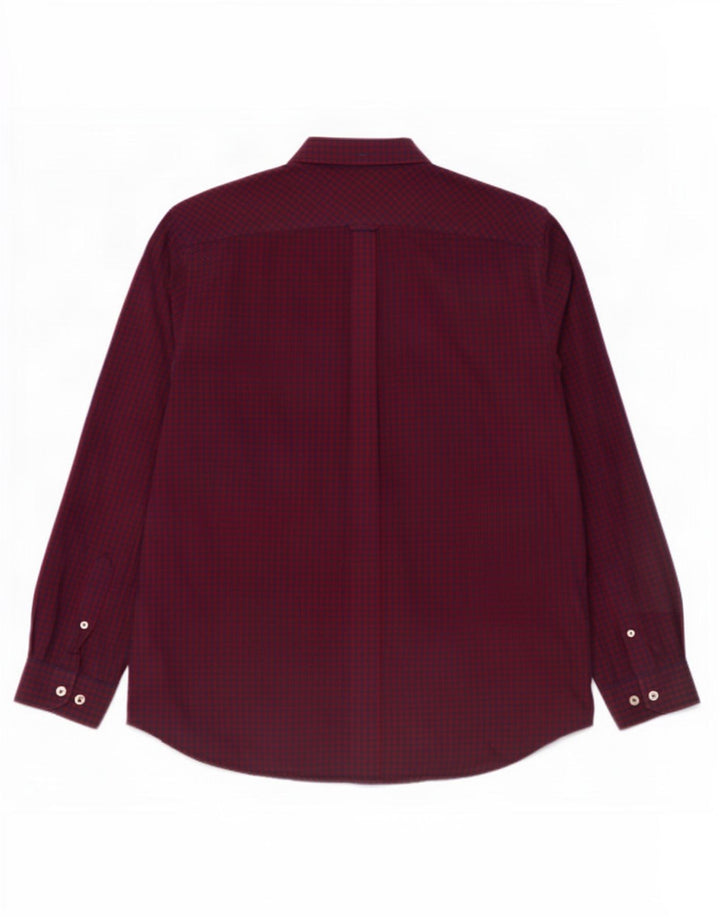Ben Sherman Mens Shirt XL Red Gingham Cotton