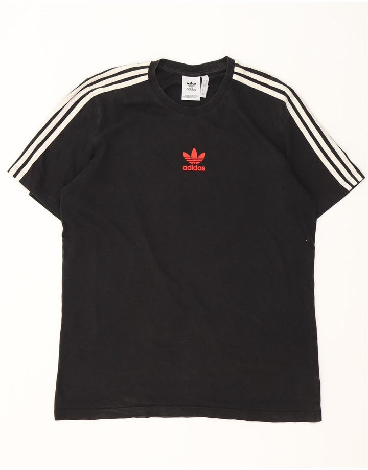 Adidas Mens Graphic T-Shirt Top Large Black Cotton