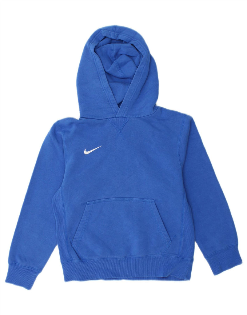 NIKE Boys Hoodie Jumper 8-9 Years Small  Blue Cotton Vintage Nike and Second-Hand Nike from Messina Hembry 