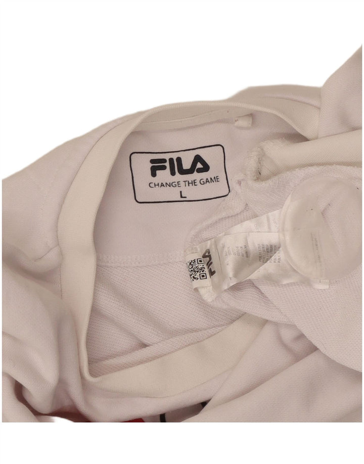 FILA Mens Graphic Sweatshirt Jumper Large White Cotton