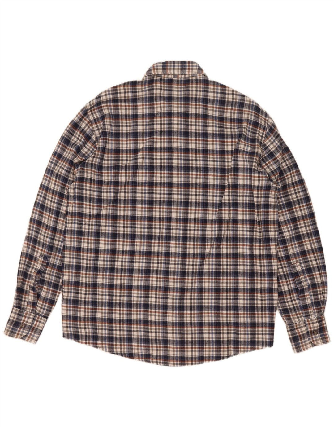 Sea Barrier Mens Flannel Shirt Medium Navy Blue Check Cotton