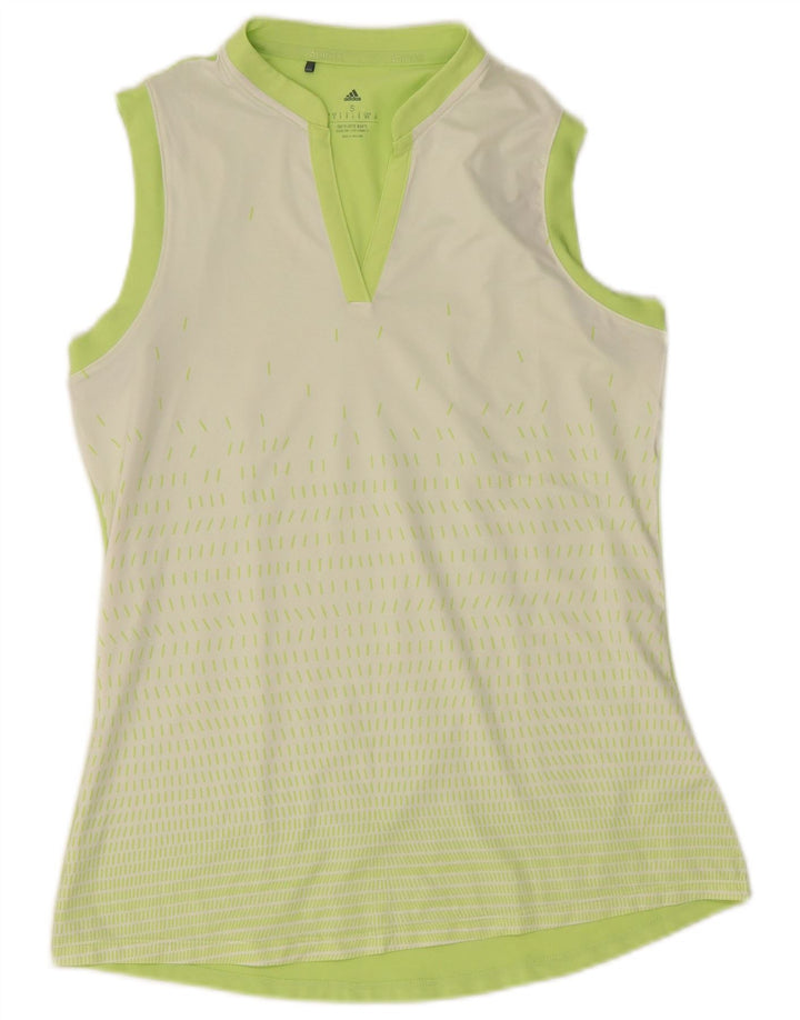 Adidas Womens Vest Top UK 10 Small Green Striped