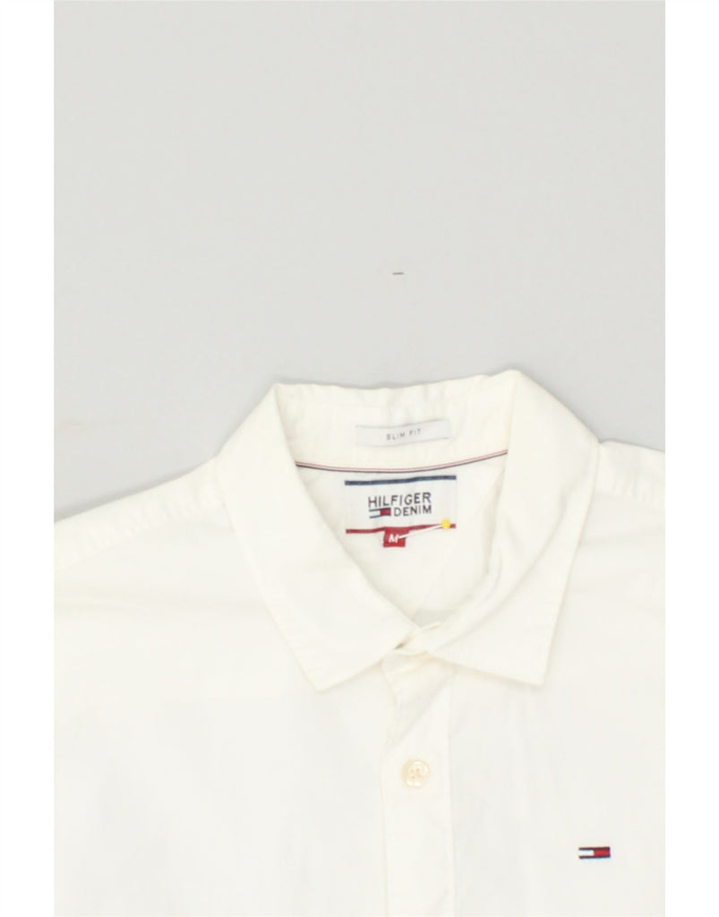 TOMMY HILFIGER Mens Slim Fit Shirt Medium White Cotton | Vintage Tommy Hilfiger | Thrift | Second-Hand Tommy Hilfiger | Used Clothing | Messina Hembry 