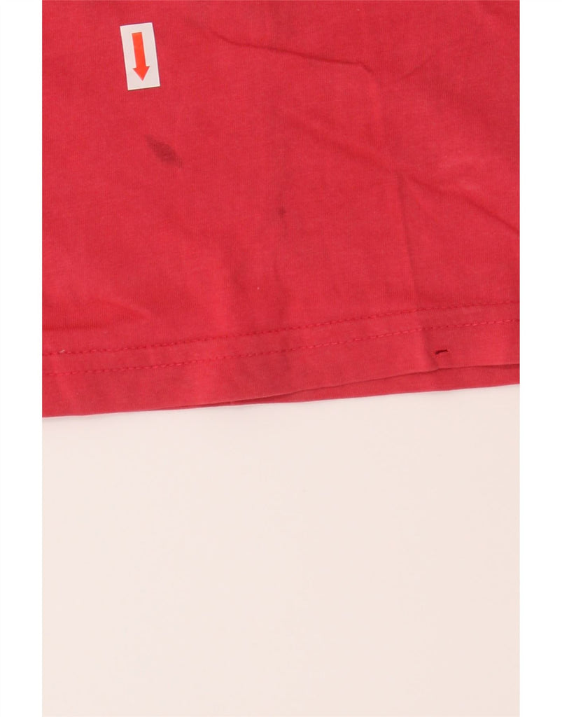 ADIDAS Womens Graphic T-Shirt Top UK 12 Medium  Red Cotton Vintage Adidas and Second-Hand Adidas from Messina Hembry 