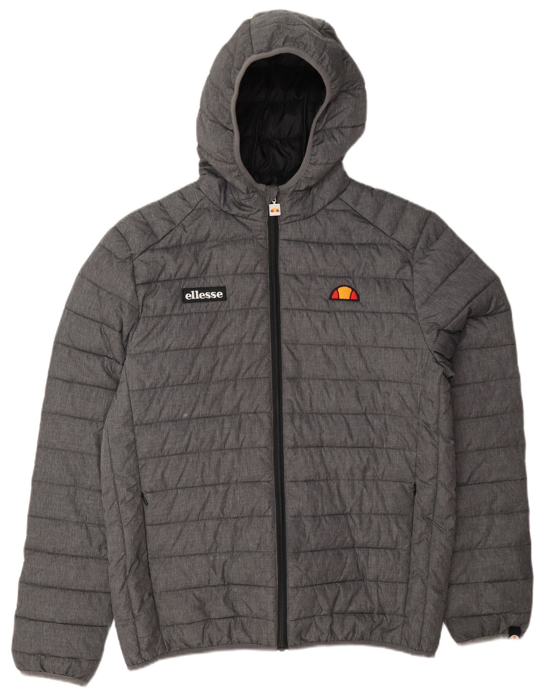 Ellesse Mens Hooded Padded Jacket UK 40 Large Grey Polyamide