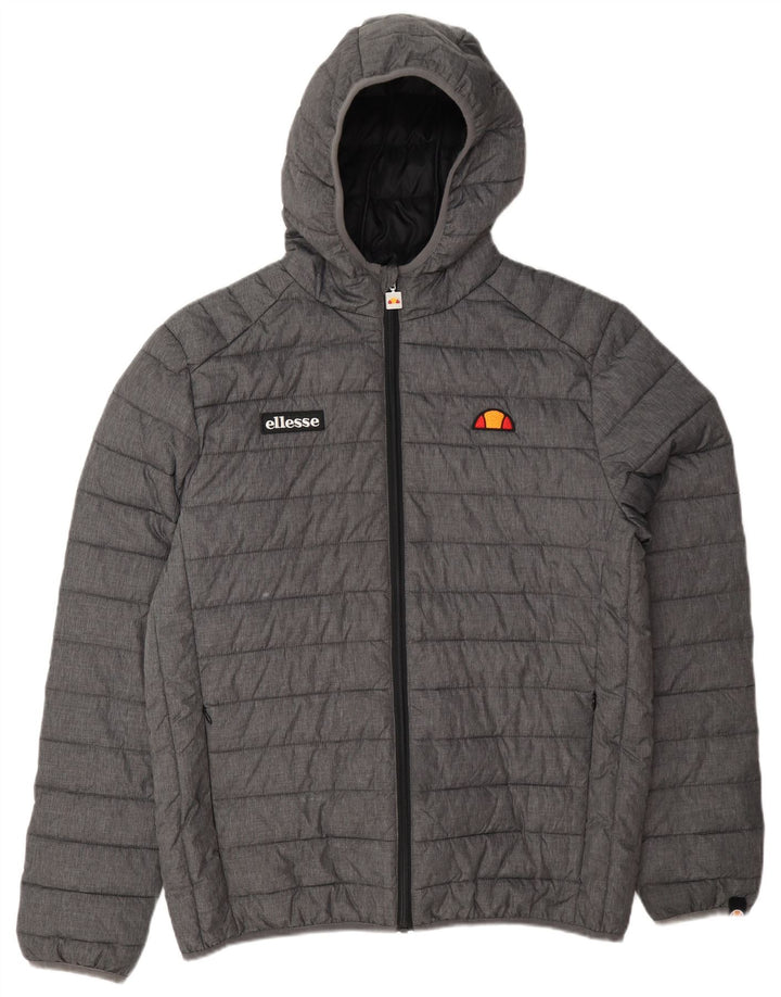Ellesse Mens Hooded Padded Jacket UK 40 Large Grey Polyamide
