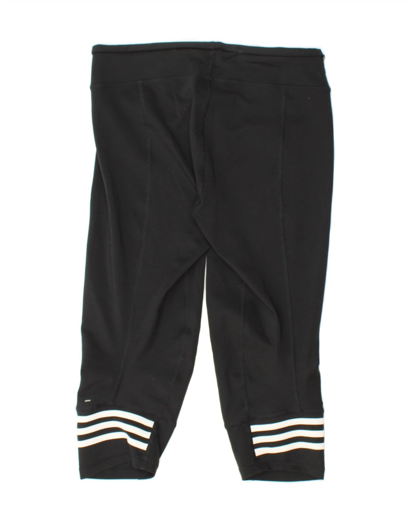 ADIDAS Womens Climalite Capri Leggings UK 12/14 Medium Black Vintage Adidas and Second-Hand Adidas from Messina Hembry 