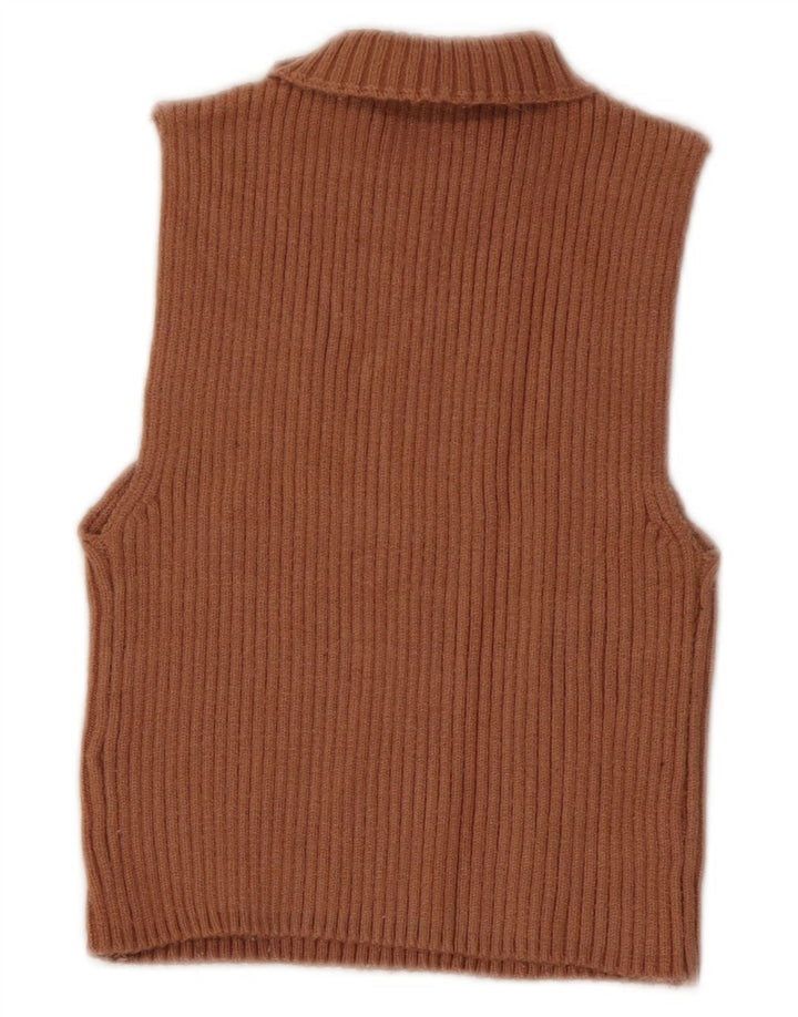Zara Womens Crop Vest Tank Top UK 10 Small Brown