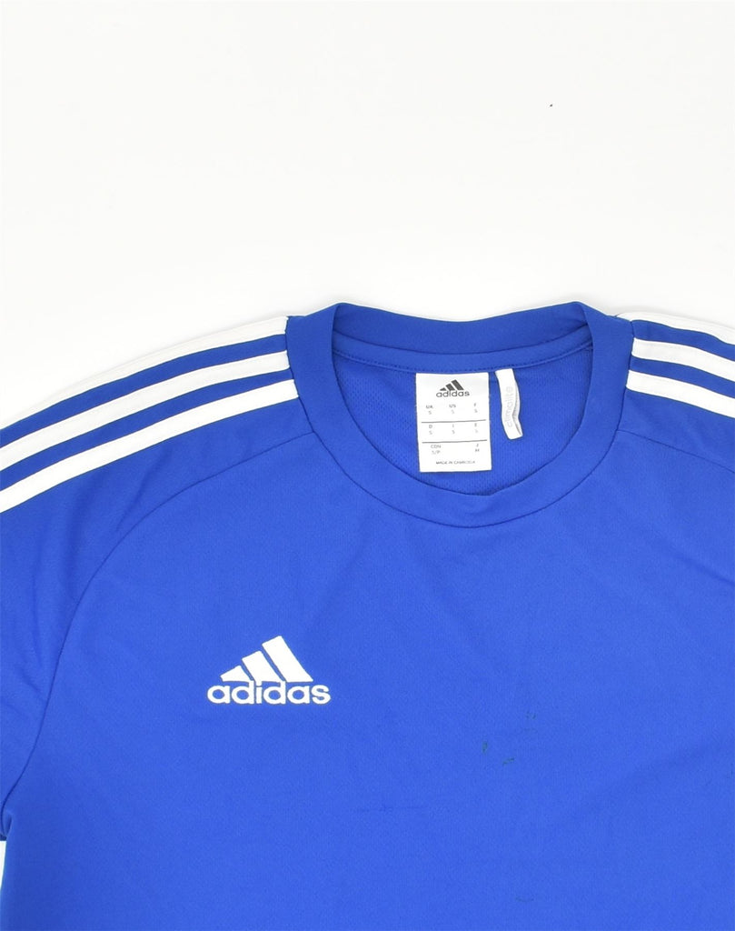 ADIDAS Mens T-Shirt Top Small Blue Polyester | Vintage Adidas | Thrift | Second-Hand Adidas | Used Clothing | Messina Hembry 