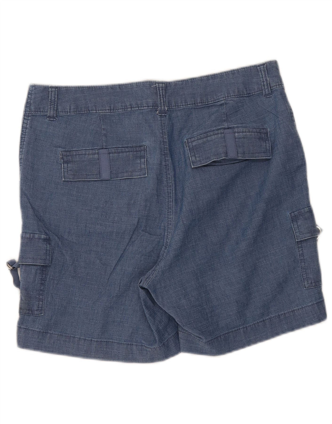 LEE Womens Regular Fit Mid Rise Cargo Shorts US 10 Large W34  Blue Cotton