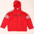ADIDAS Boys Graphic Zip Hoodie Sweater 7-8 Years Red Polyester Vintage Adidas and Second-Hand Adidas from Messina Hembry 