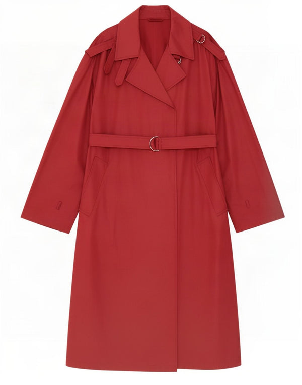 Sealup Womens Trench Coat UK 16 Large Burgundy Polyester