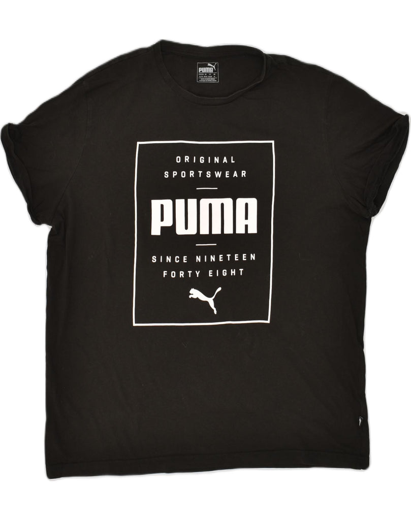 PUMA Mens Graphic T-Shirt Top XL Black Cotton | Vintage Puma | Thrift | Second-Hand Puma | Used Clothing | Messina Hembry 