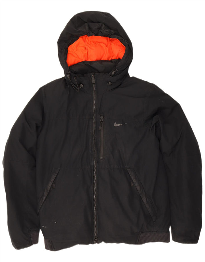Nike Mens Hooded Padded Jacket UK 38 Medium Black Colourblock Polyester