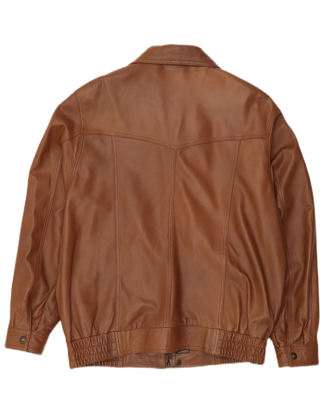 Vintage Mens Bomber Leather Jacket EU 50 Large Brown Leather