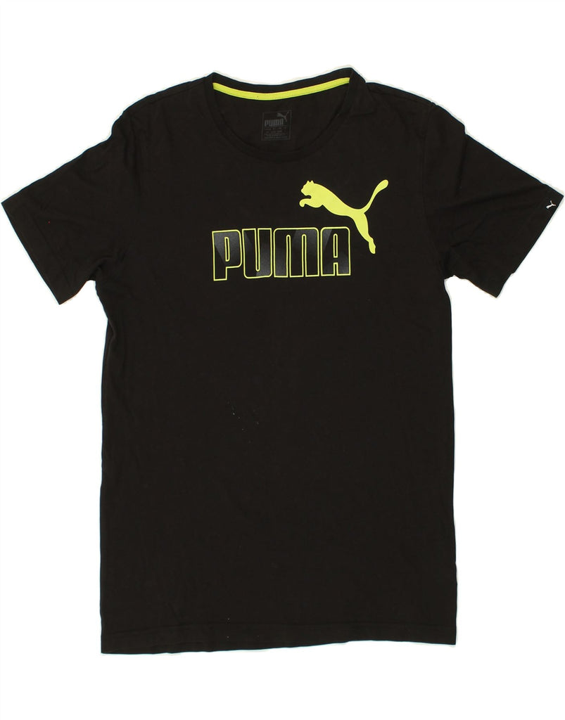 PUMA Mens Graphic T-Shirt Top Small Black Cotton | Vintage Puma | Thrift | Second-Hand Puma | Used Clothing | Messina Hembry 