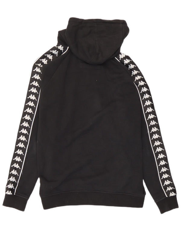 Kappa Mens Graphic Hoodie Jumper Large Black Cotton