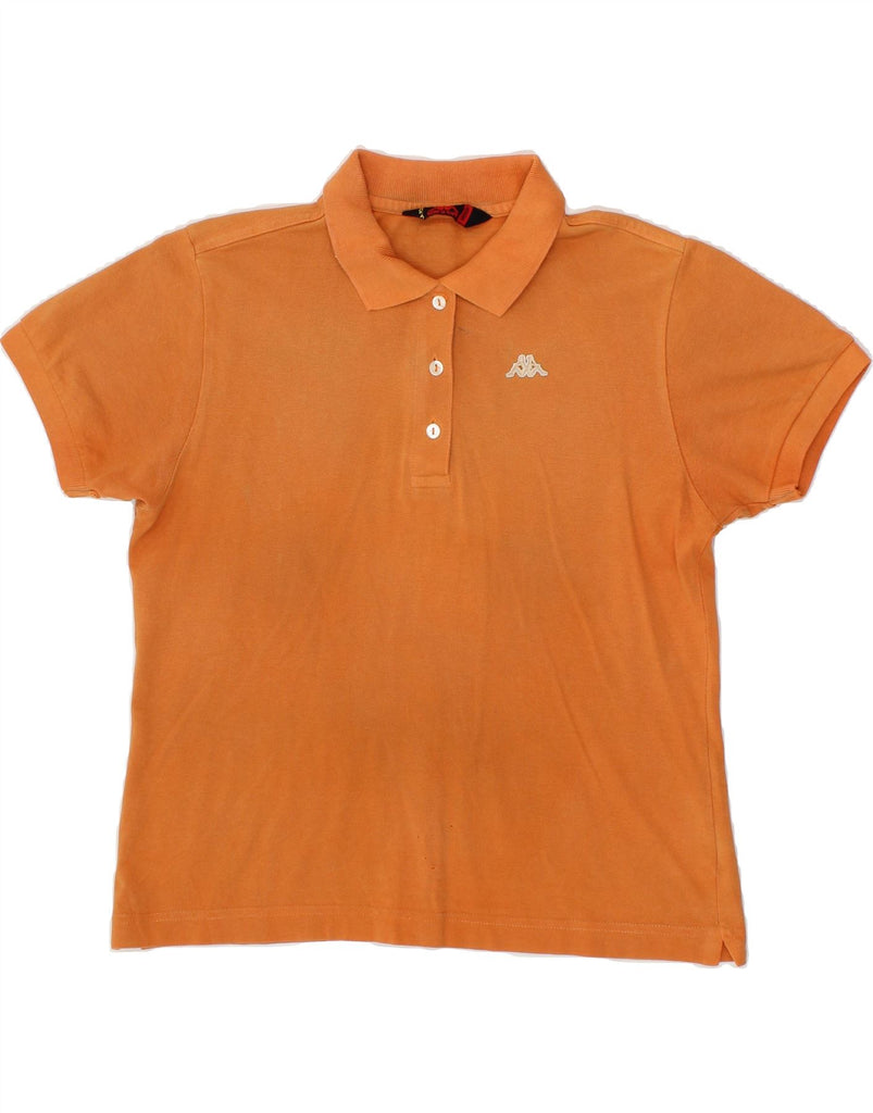 KAPPA Womens Polo Shirt UK 14 Medium Orange Cotton Vintage Kappa and Second-Hand Kappa from Messina Hembry 