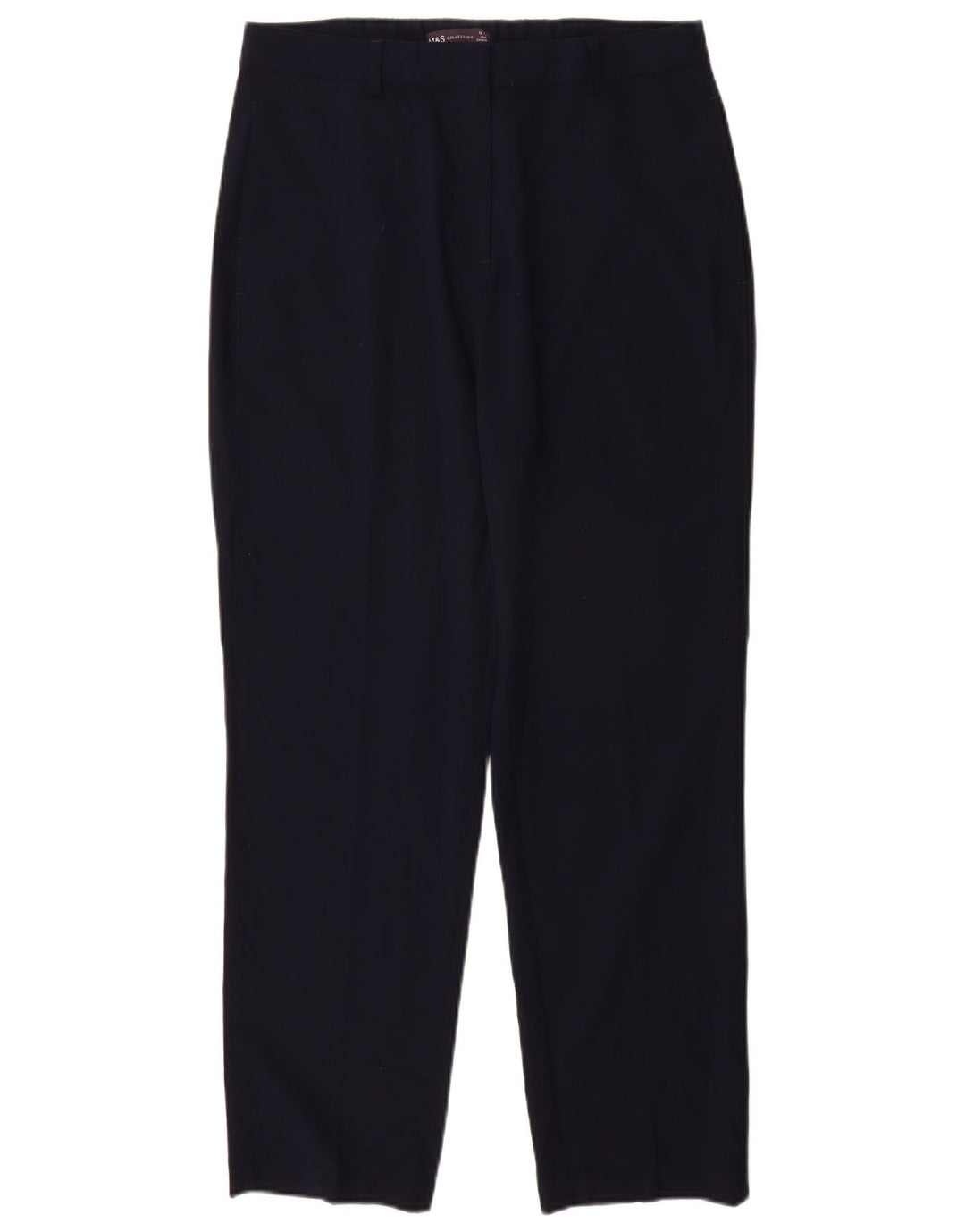 MARKS & SPENCER Womens Chino Trousers UK 12 Medium W30 L28 Navy Blue