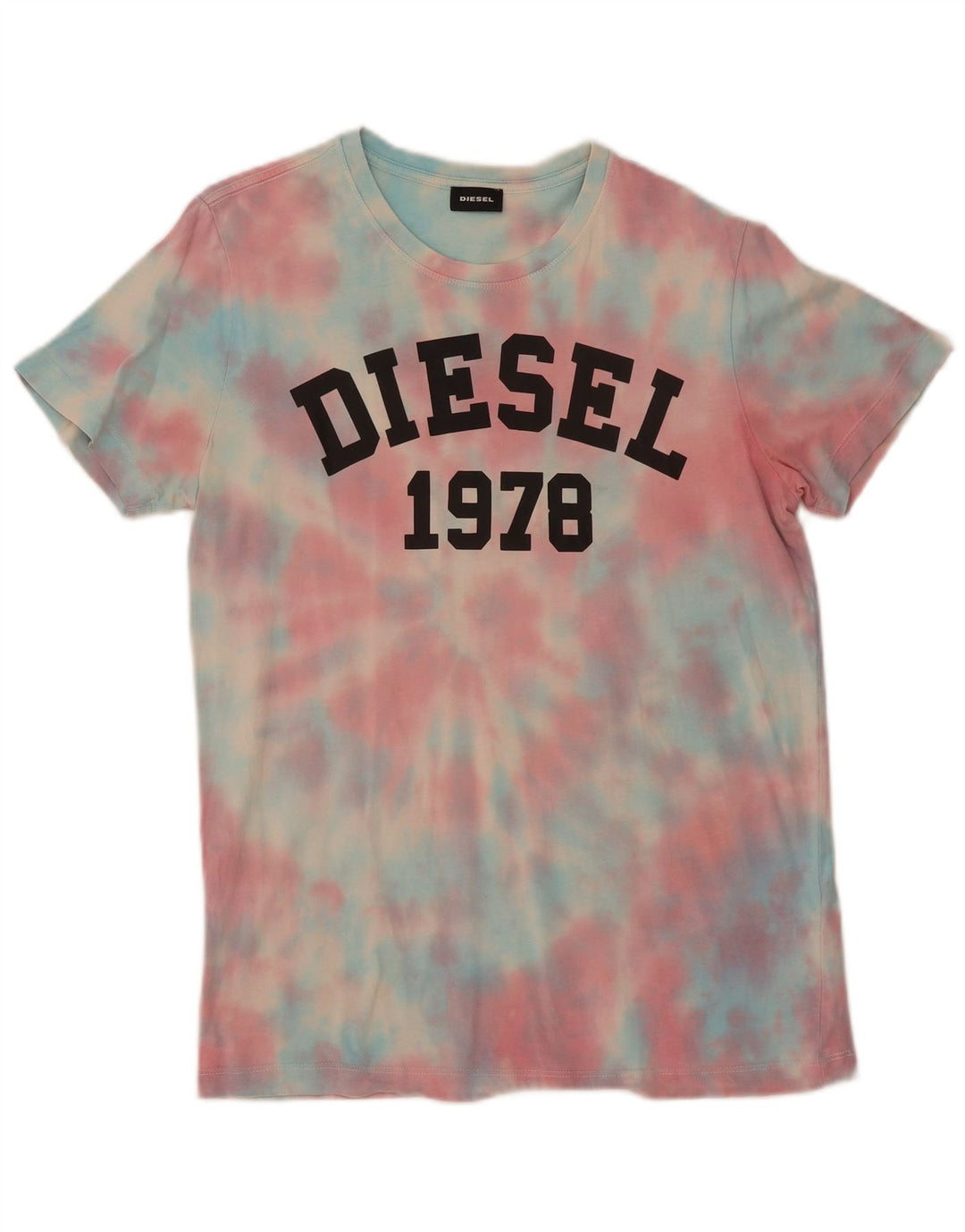 Diesel Mens Graphic T-Shirt Top Medium Multicoloured Tie Dye Cotton