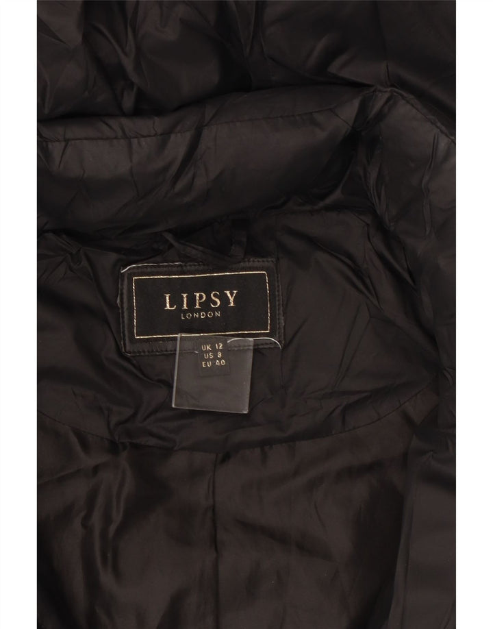 Lipsy Womens Hooded Padded Coat UK 12 Medium  Black Polyamide