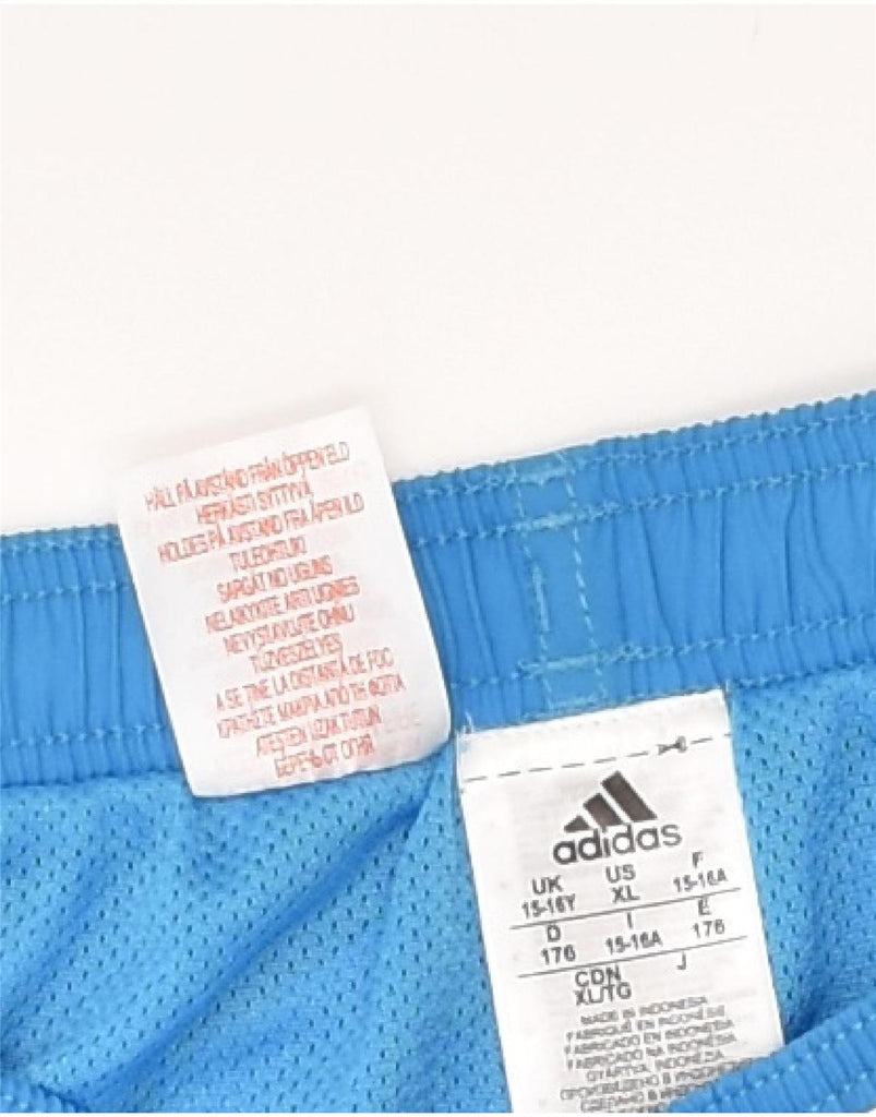 ADIDAS Boys Sport Shorts 15-16 Years Blue Polyester | Vintage Adidas | Thrift | Second-Hand Adidas | Used Clothing | Messina Hembry 