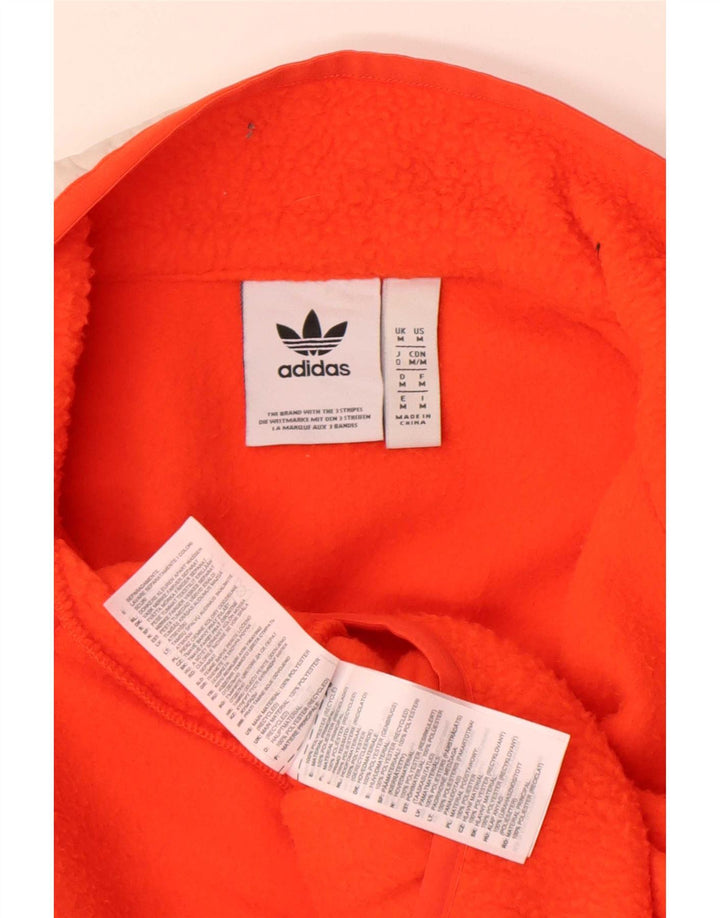 Adidas Mens Fleece Jacket UK 38 Medium Orange Polyester