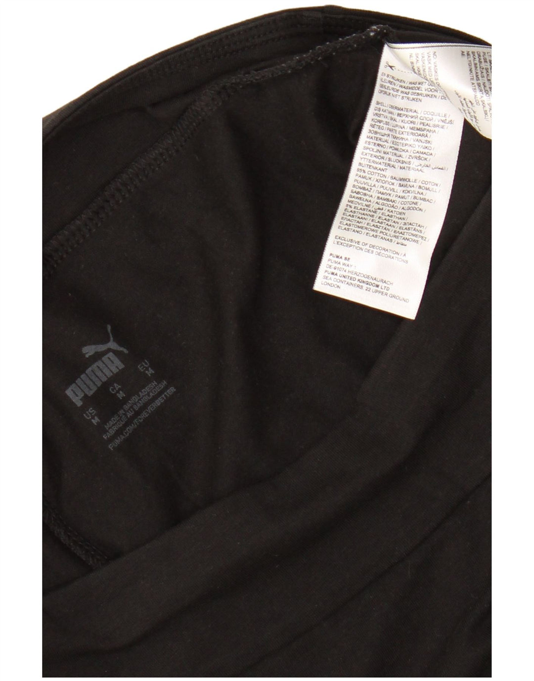 Puma Womens Leggings UK 12 Medium Black Cotton