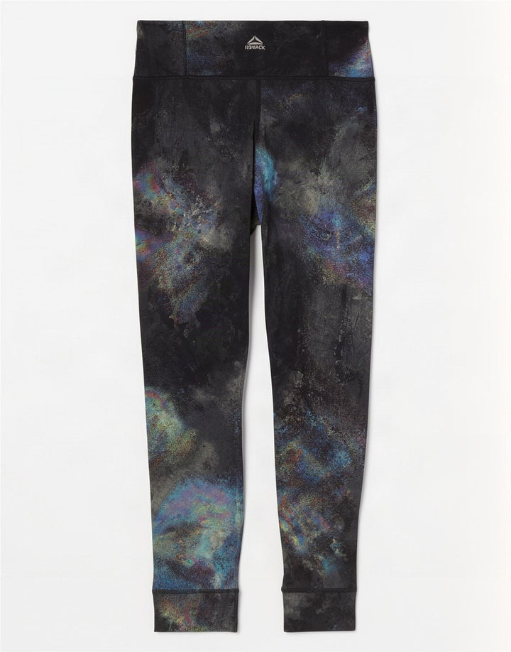 Reebok Womens Abstract Pattern Leggings UK 8/10 Small Multicoloured Sports