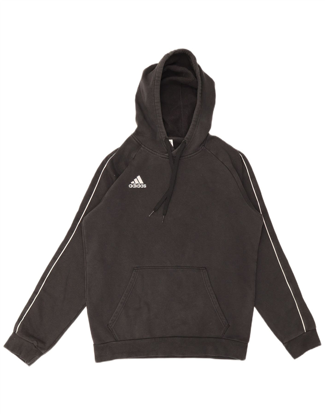 ADIDAS Mens Hoodie Jumper Medium Black Cotton