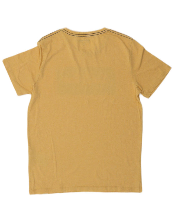 Jack & Jones Mens Graphic T-Shirt Top Small Yellow Cotton