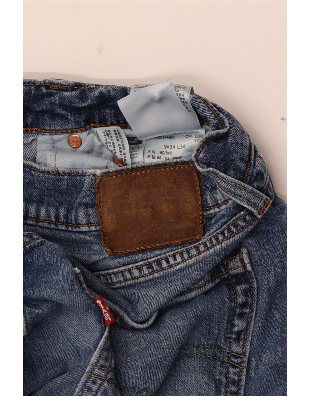 Levi's Mens Slim Jeans W34 L34 Blue Cotton