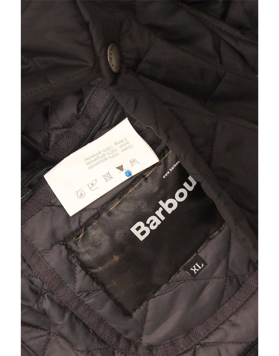 Barbour Mens Quilted Overcoat UK 44 XL Black Polyamide