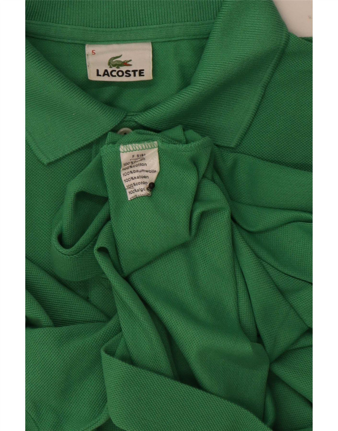 Lacoste Mens Polo Shirt Size 5 Large Green Cotton