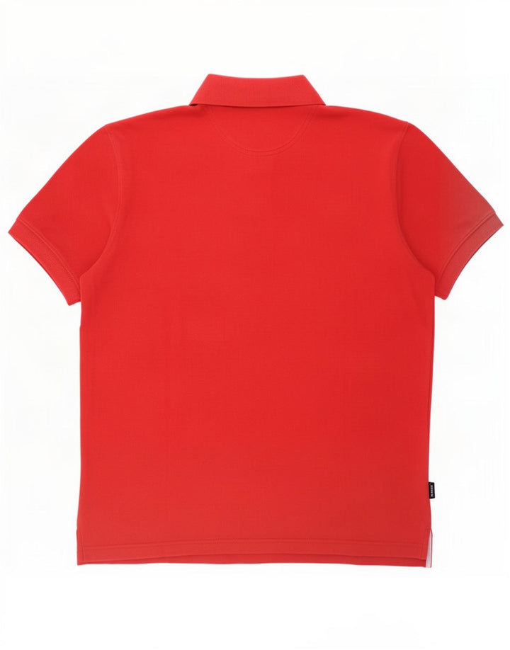 Massimo Dutti Mens Polo Shirt XL Red Cotton