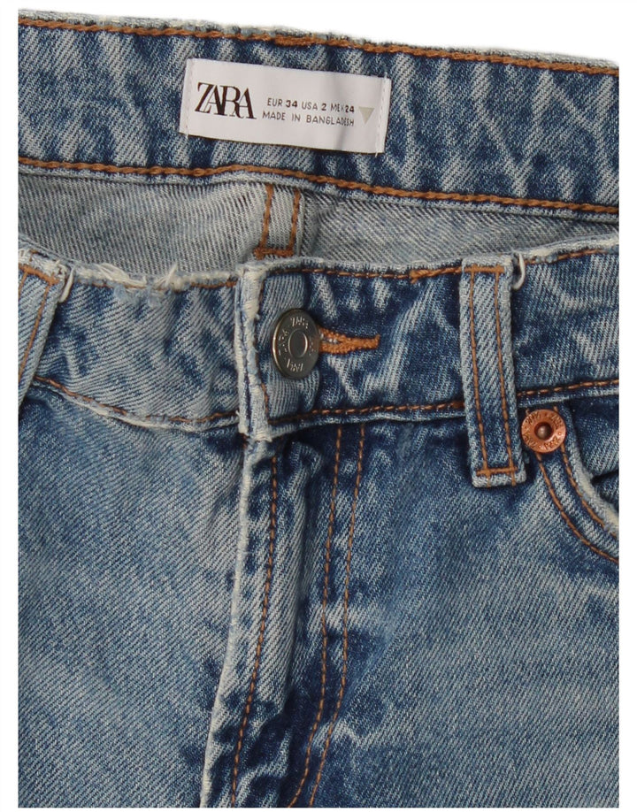 ZARA Womens Straight Jeans EU 34 2XS W24 L29 Blue