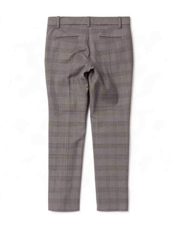 Zara Womens Slim Chino Trousers EU 40 Medium W30 L27 Grey Houndstooth